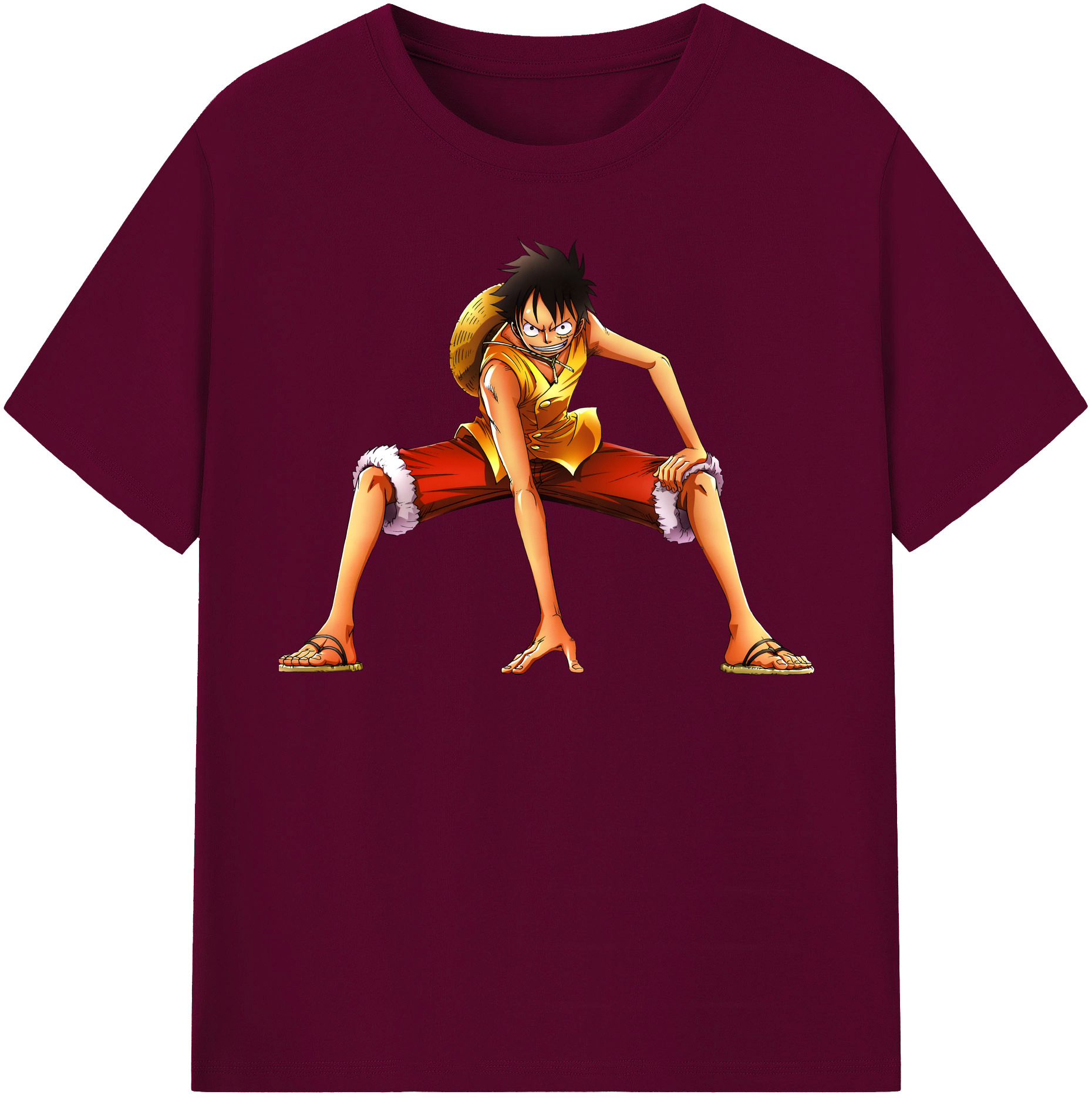 ワンピース モンキー・D・ルフィ ONE PIECE Monkey D. Luffy レディースカジュアルプリントTシャツ（綿100％）